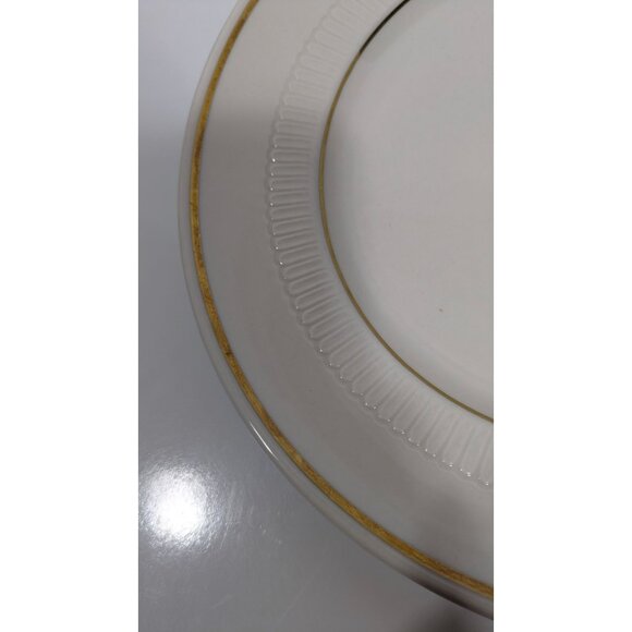 Syracuse China White Dinner Plate With Gold Trim 9.75" Ceramic Elegant Design - Picture 6 of 8